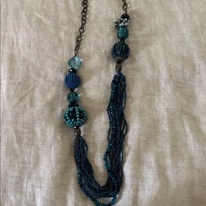 Elegant Blue Beaded Necklace